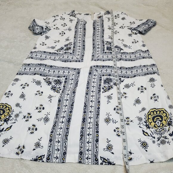 LOFT Black and Yellow Patterned Mini Dress - Picture 7 of 10